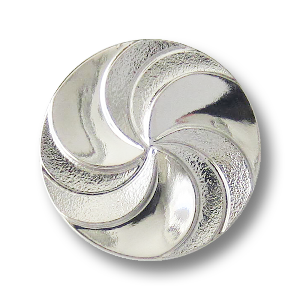 Metallic silberfb. Kunststoff Ösen Knopf mit Rosette