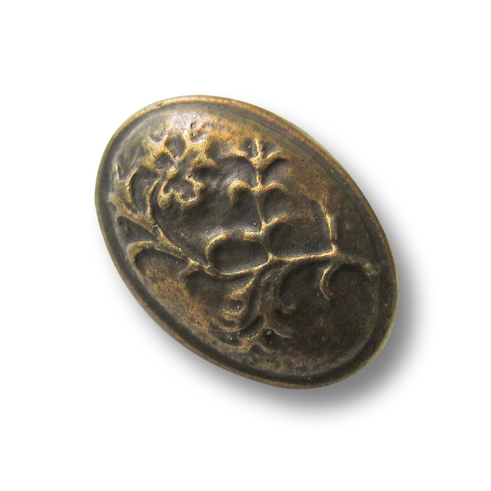 Hübscher ovaler Trachtenknopf mit Silberdistel