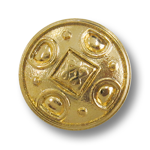 Eleganter Metallknopf mit Öse in glänzend Goldfarben