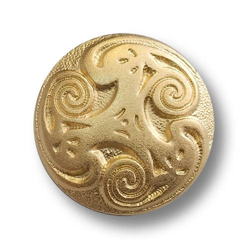 www.knopfparadies.de - 6659mg - Matt goldfarbene Kunststoffknöpfe mit Spiralmuster