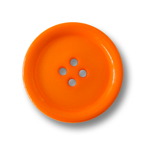 www.knopfparadies.de - 1677no - Neon Orangefarbene Kunststoffknöpfe mit vier Löchern