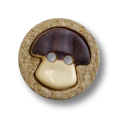www.knopfparadies.de - 6190br - Hübsche kleine Trachtenknöpfe mit Motiv: Pilz