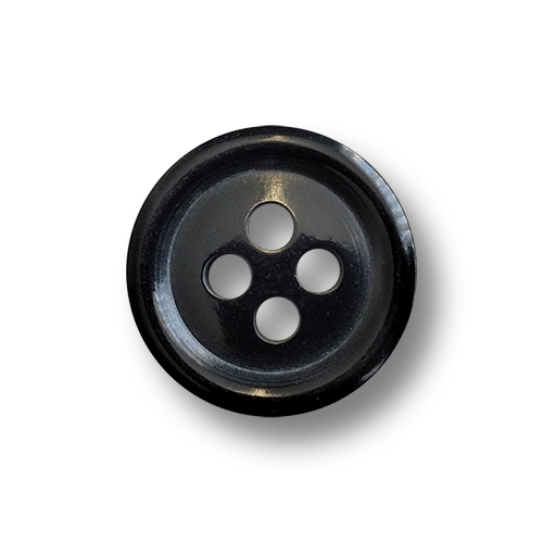 www.knopfparadies.de - 6373sc - Kleine, schwarze Vierlochknöpfe aus Kunststoff