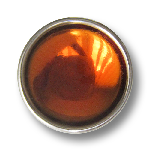 www.Knopfparadies.de - 4079or - Kreative silberne Ösenknöpfe aus Kunststoff mit orangefarbener Füllung