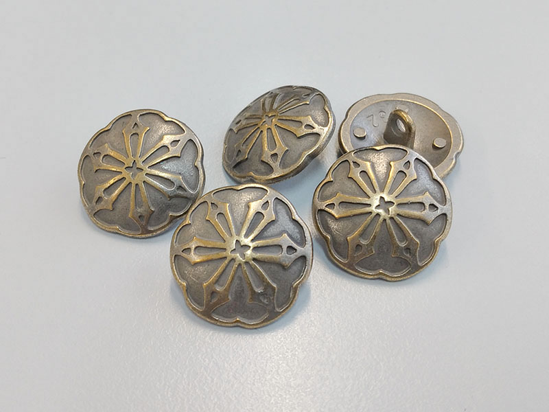 www.knopfparadies.de - 0353ms - Nostalgische Metallknöpfe in Bicolor-Legierung