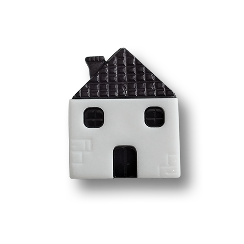 www.knopfparadies.de - 6715ha - Kinderknöpfe mit Motiv: Haus, perfekt für Halloween