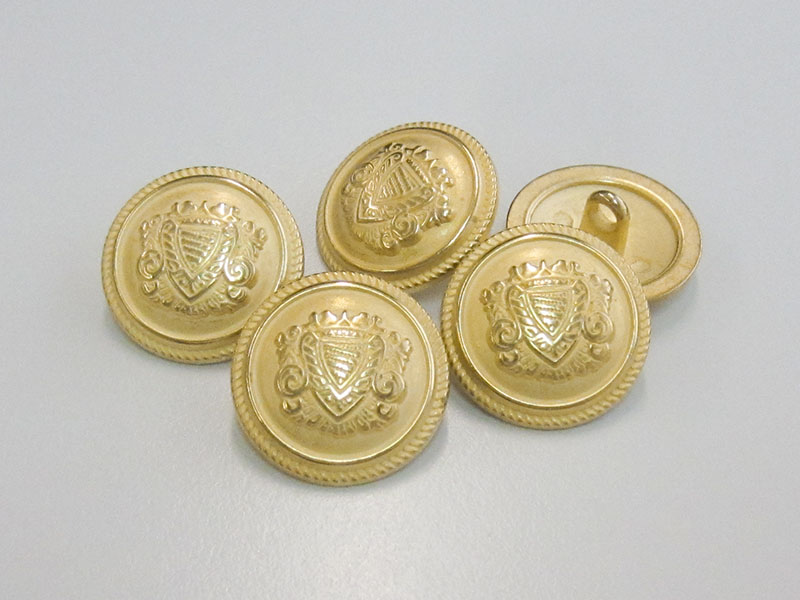 www.knopfparadies.de - 5977go - Goldfarbene Blazerknöpfe aus Metall mit Wappenmotiv