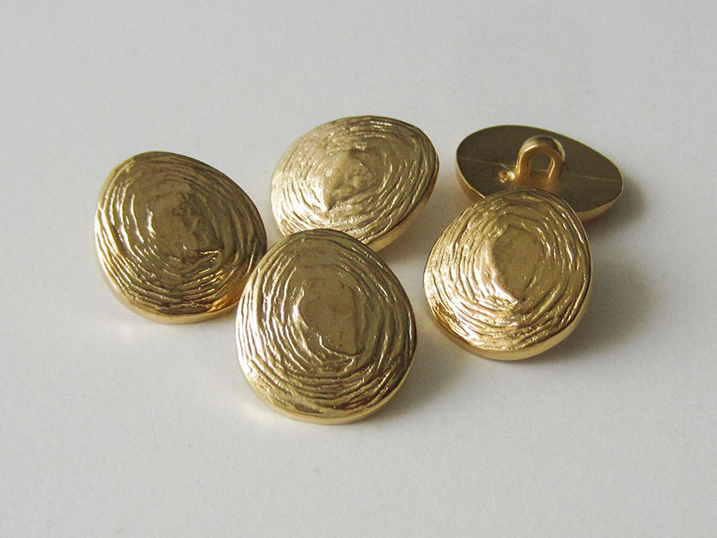 www.Knopfparadies.de - 5827gg - Originelle goldfarbene Kunststoffknöpfe in Metall Optik