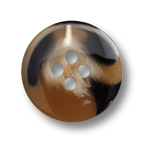 www.knopfparadies.de - 4704br - Braune, beige und schwarz marmorierte Kunststoffknöpfe
