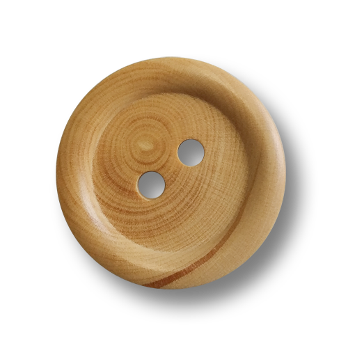 www.knopfparadies.de - 6570ba - Echte Holzknöpfe mit zwei Löchern
