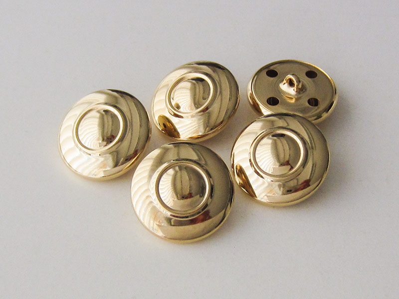 www.Knopfparadies.de - 1646gg - Goldene Kuppel Knöpfe aus leichtem Metallblech