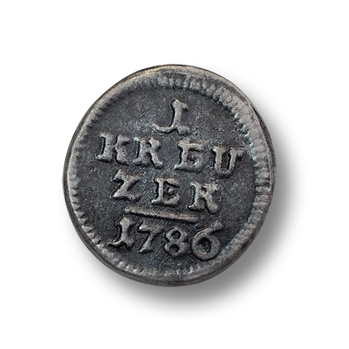 www.knopfparadies.de - j057ei - Historisch anmutende Münzknöpfe aus Metall: 1 Kreuzer