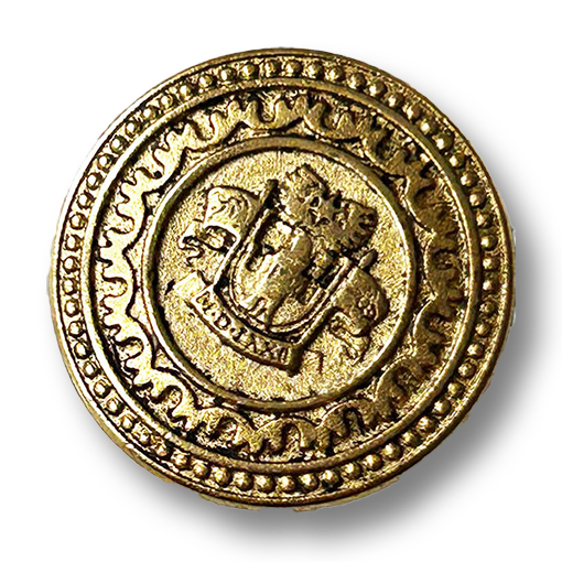 www.knopfparadies.de - 5646ag - Klassischer Metallknopf mit Wappenmotiv