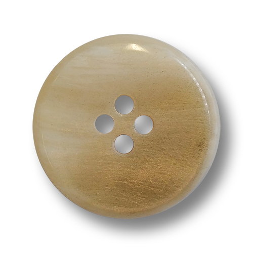 Beige weiß melierter Vierloch Knopf mit Gold Schimmer