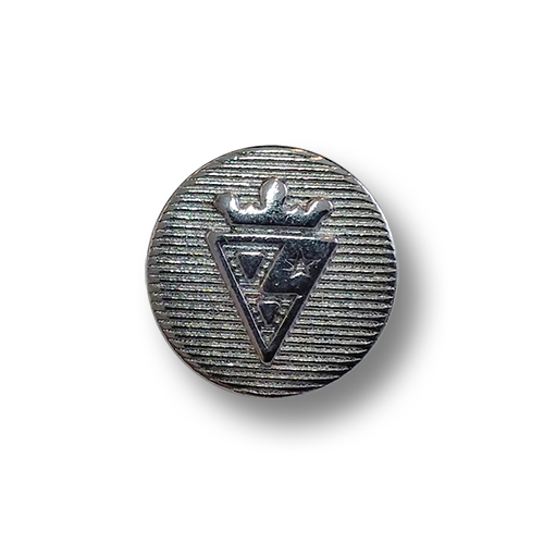 www.knopfparadies.de - 3961ch - Chromfarbene, kleine Metallknöpfe mit gekröntem Wappen