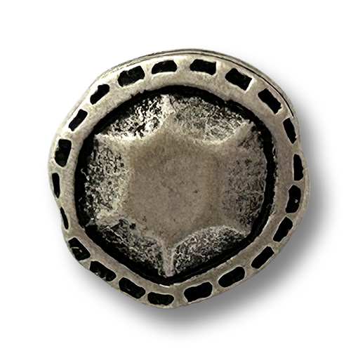 www.knopfparadies.de - d537as - massive altsilberfarbene Metallknöpfe in handwerklicher Optik