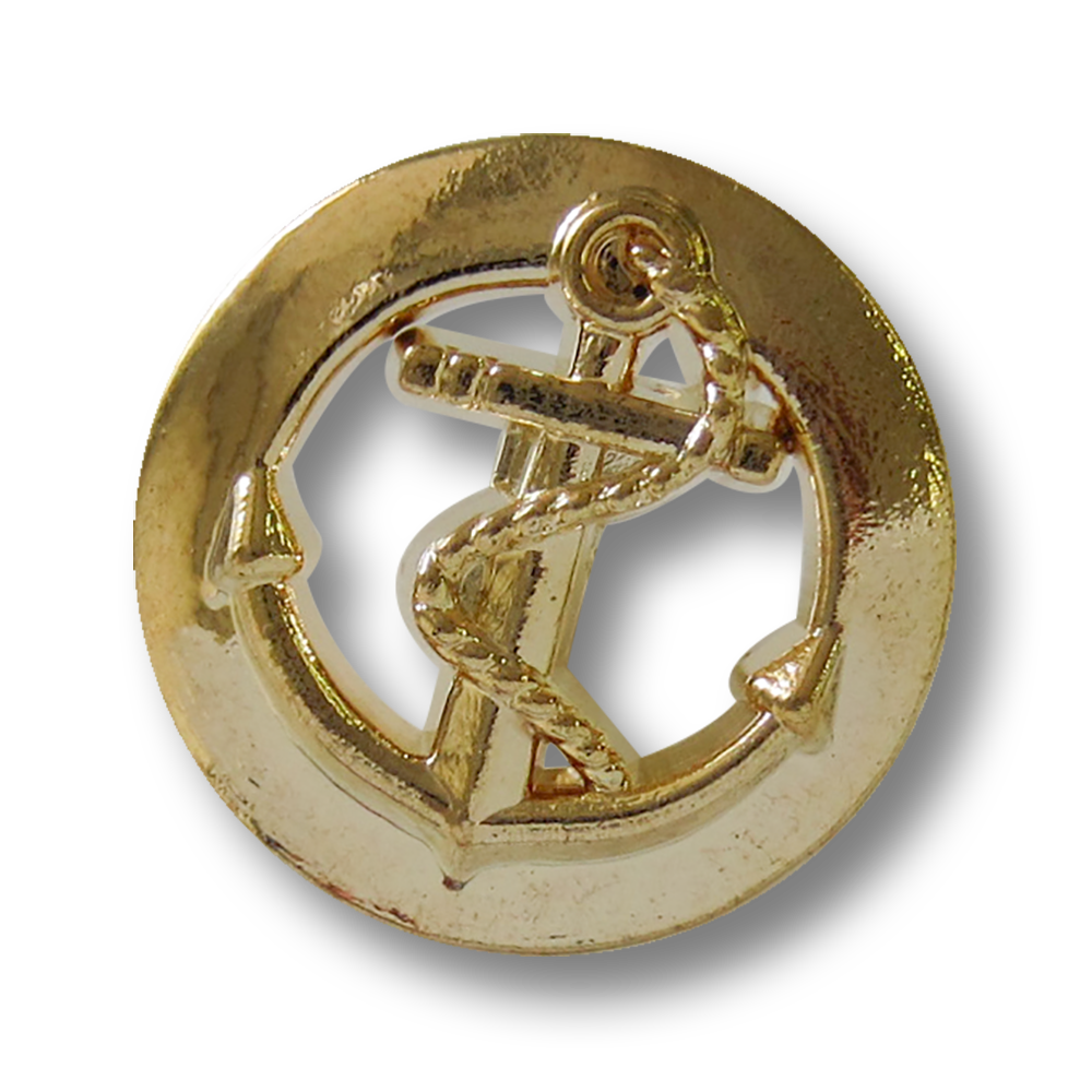 Goldfarbener Knopf mit Anker