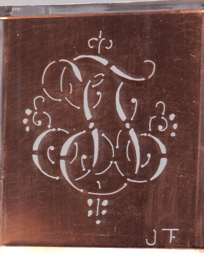 JF - Hübsche alte verschnörkelte Monogrammschablone