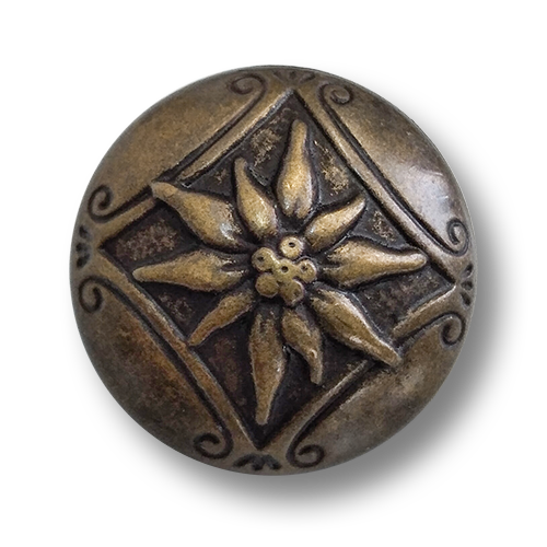 www.knopfparadies.de - 4652am - Altmessingfarbene Trachtenknöpfe aus Metall