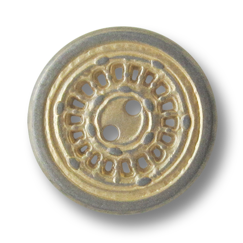www.Knopfparadies.de - 5959me - Originelle Zweilochknöpfe aus Metall in Messing & Eisen mit Durchbruch