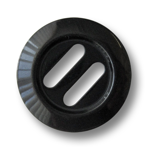 www.Knopfparadies.de - 4084sc - Große Schlitzknöpfe aus Kunststoff in Schwarz