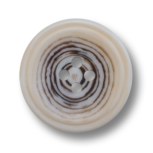 www.knopfparadies.de - 6092na - Beige-braun gemaserte Vierlochknöpfe aus Kunststoff