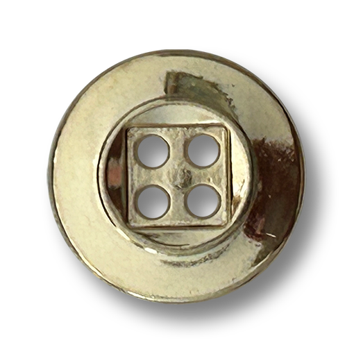 Metallknöpfe glänzend goldfarben mit quadratischer Vertiefung