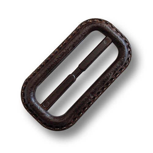 www.knopfparadies.de - 6862db - Dunklebraune Kunststoff Schnallen in Leder Imitation