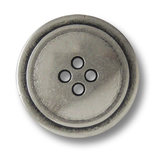 www.knopfparadies.de - 4407as - Flache Vierlochknöpfe / Metallknöpfe im Vintage-Look