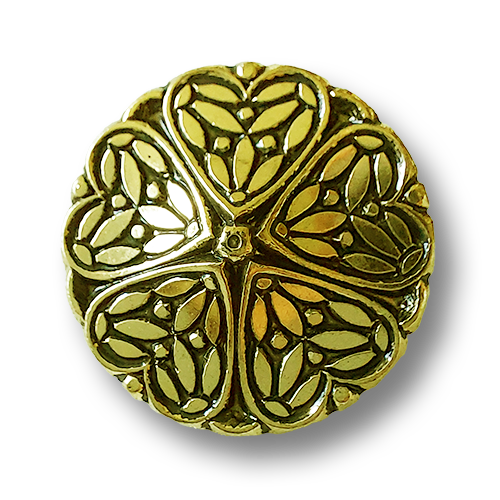 Interessante sonnenschirmförmige Blütenknöpfe aus altgold Kunststoff