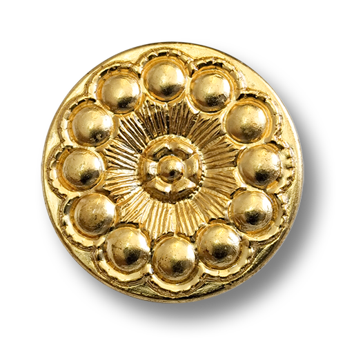 www.knopfparadies.de - 4650go - Goldfarbene Trachtenknöpfe aus Metallblech