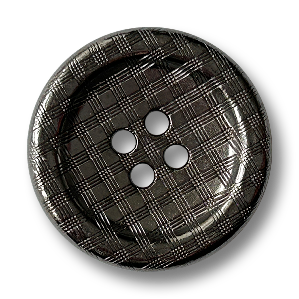 www.knopfparadies.de - 7019ei - Edler Metallknopf mit Gitterstruktur