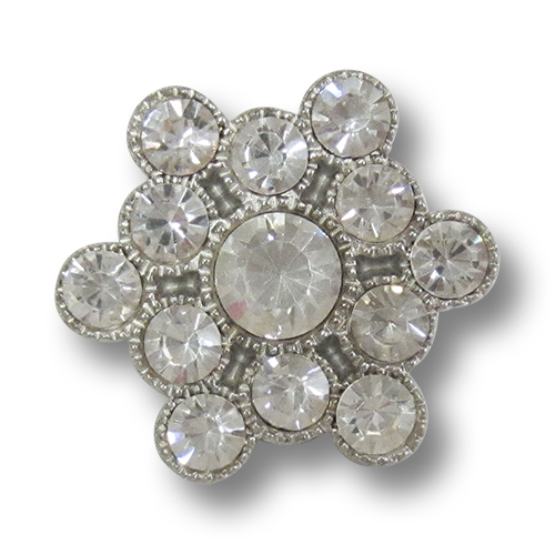 www.knopfparadies.de - 3711si - Limitierte Glitzerknöpfe mit Strass-Steinen