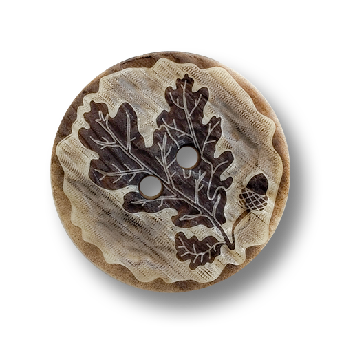 www.knopfparadies.de - 6039br - Detailierte Trachtenknöpfe aus Kunststoff in Hirschhornoptik