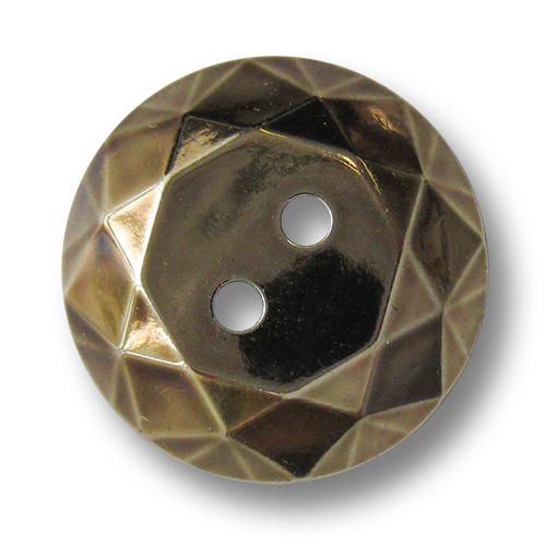 www.knopfparadies.de - 3305ag - Altgoldfarbene Designerknöpfe aus Kunststoff