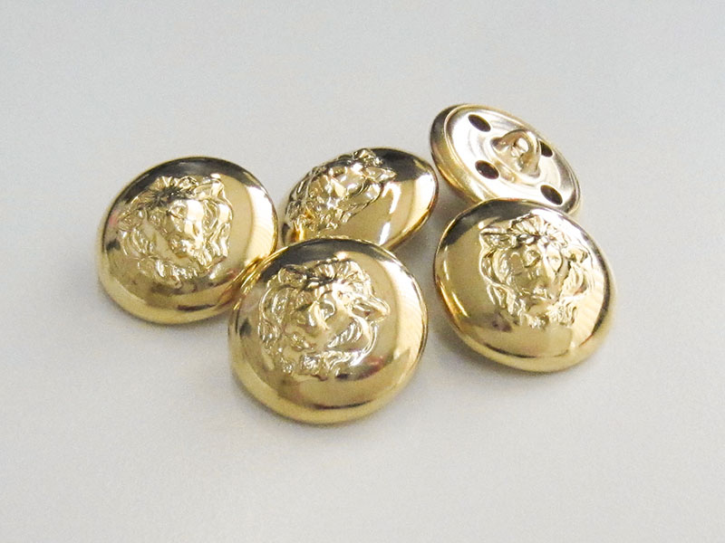 Vornehme Knöpfe mit Löwenkopf aus leichtem Metallblech