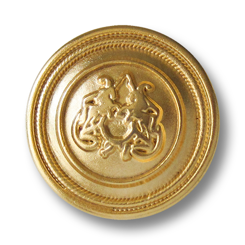 www.Knopfparadies.de - 2453mg - Goldene Ösen Metallknöpfe mit Pferde Motiv