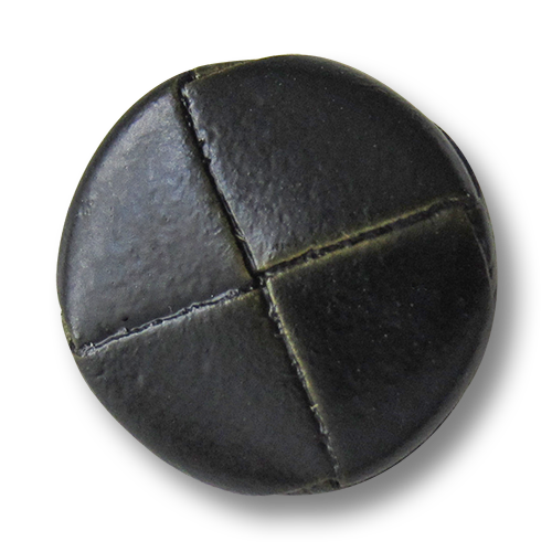 www.knopfparadies.de - 1103dg - Dunkelgrüne Lederknöpfe mit klassischem Flechtmuster