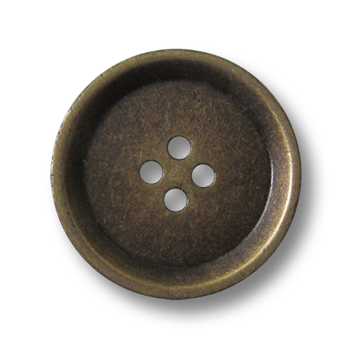 Schlichter Vierloch Metallknopf in Altmessingfarben