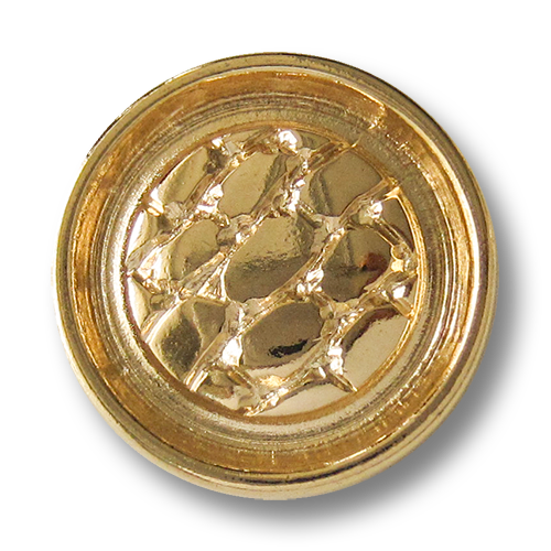 www.Knopfparadies.de - 3129go - Mondäne goldene Metallknöpfe mit Reptilien Muster