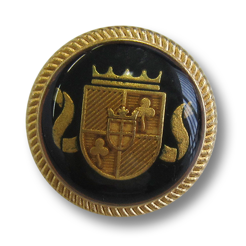 Schwarz-goldfarbener Blazerknopf