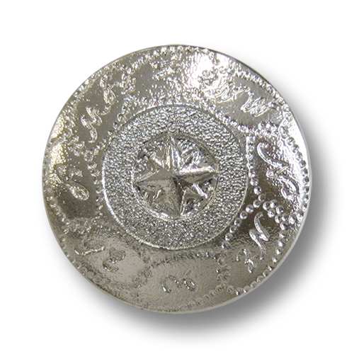 www.knopfparadies.de - 5398si - Glänzend silberfarbene Kunststoffknöpfe mit maritimem Motiv
