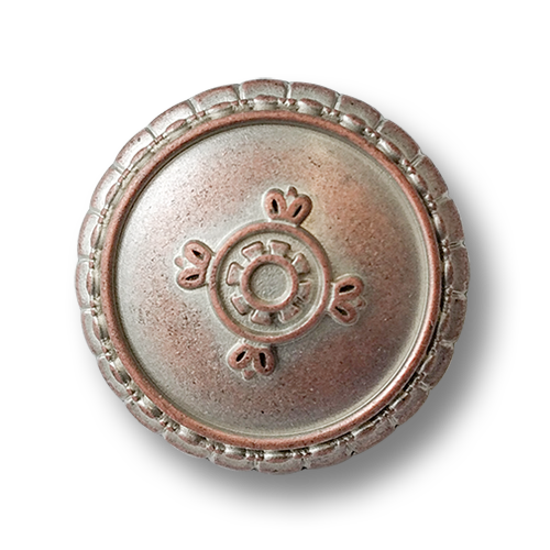 www.knopfparadies.de - 2382ks - Kupferfarben, silber patinierte Metallknöpfe
