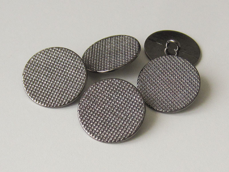 www.Knopfparadies.de - 3013ch - Metallknöpfe in Chromfarben mit filigraner Waffel Struktur