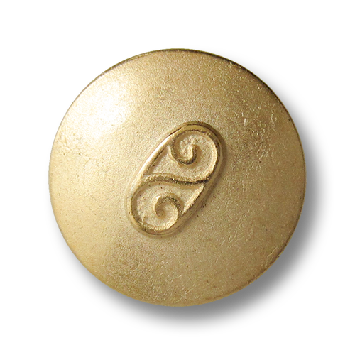 www.Knopfparadies.de - 0790go - Älter wirkende matt goldfarbene Metallknöpfe mit Doppel Spirale