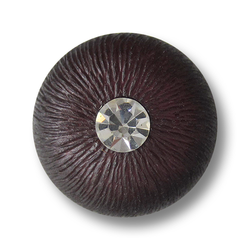 www.Knopfparadies.de - 1613li - Elegante Ösenknöpfe mit Glitzerstein in Aubergine bis Lila