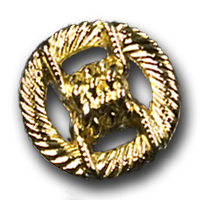 Goldfarbener Metallknopf mit Durchbruchmuster
