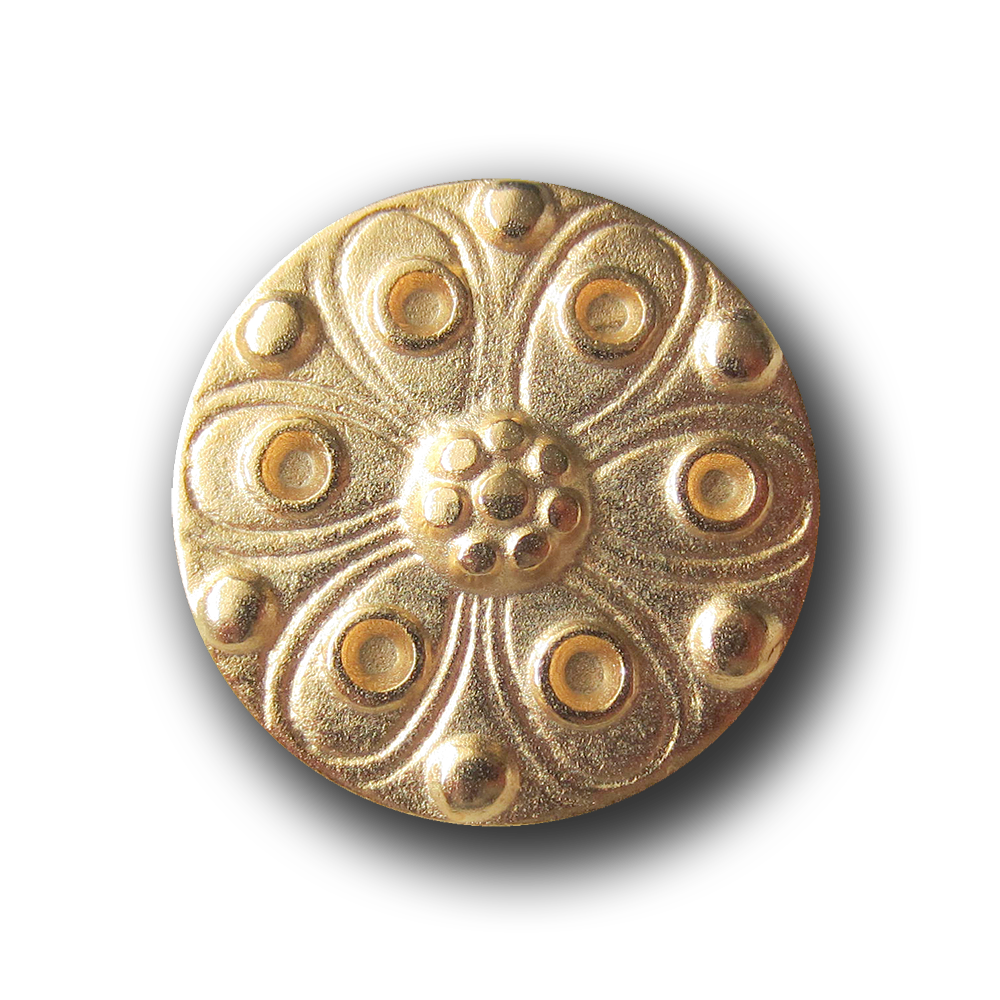 Romantischer großer goldfb. Metall Knopf wie Blume