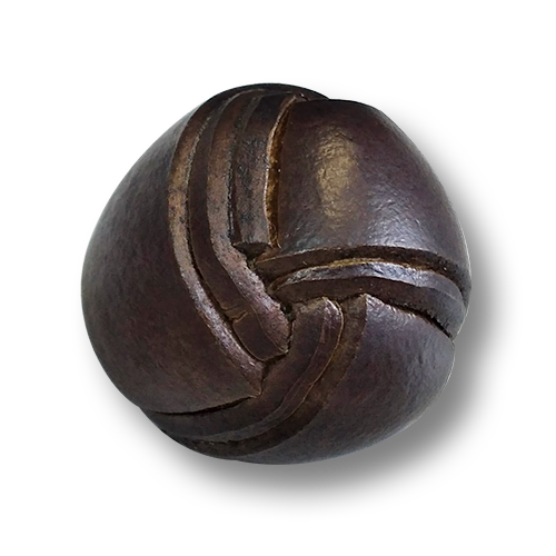 www.knopfparadies.de - 6951db -  Dunkelbraune Lederknöpfe in ausgefallenem Design