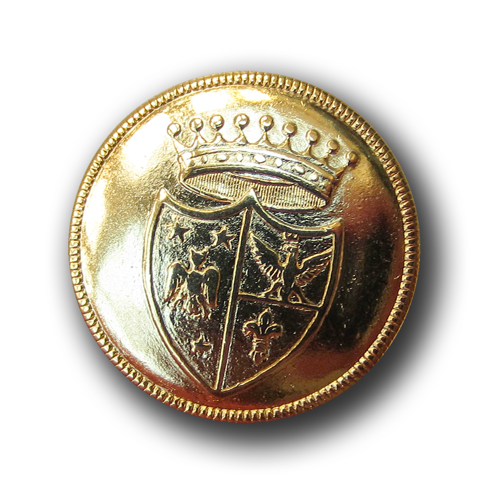 Goldfarbenr Wappen Ösenknopf (2420)